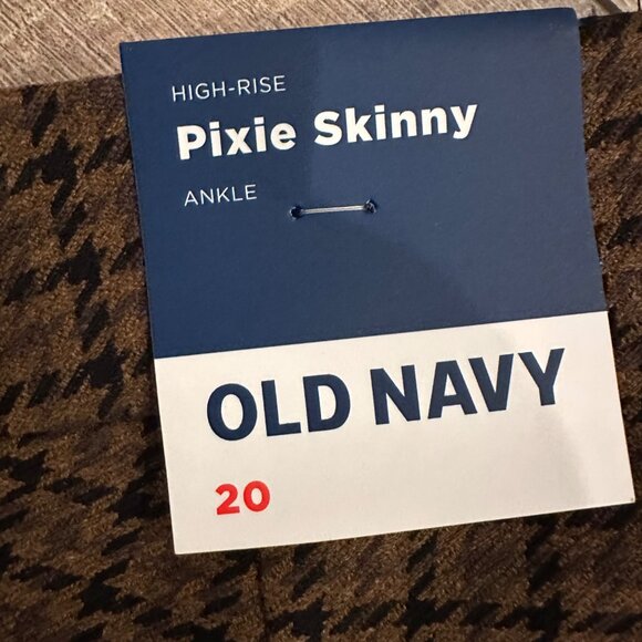 Old Navy High-Rise Pixie Skinny Ankle Pants Brown & Black Houndstooth Size 20 - Picture 10 of 10